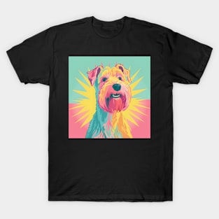 Soft-coated Wheaten Terrier in 80's T-Shirt